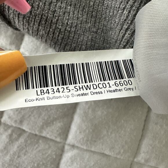 Quince Sweater Dress Womens XL Heather Gray Eco Knit Button Up Minimalist Winter - Picture 9 of 13